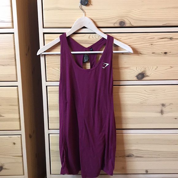 Gymshark Tops - Gymshark Burgundy Keyhole Back Tank Top Size Large